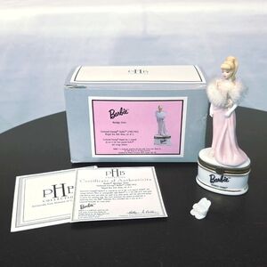 *Last Chance* Enchanted Evening Barbie Porcelain Hinged Box W/Shoes Trinket PHB